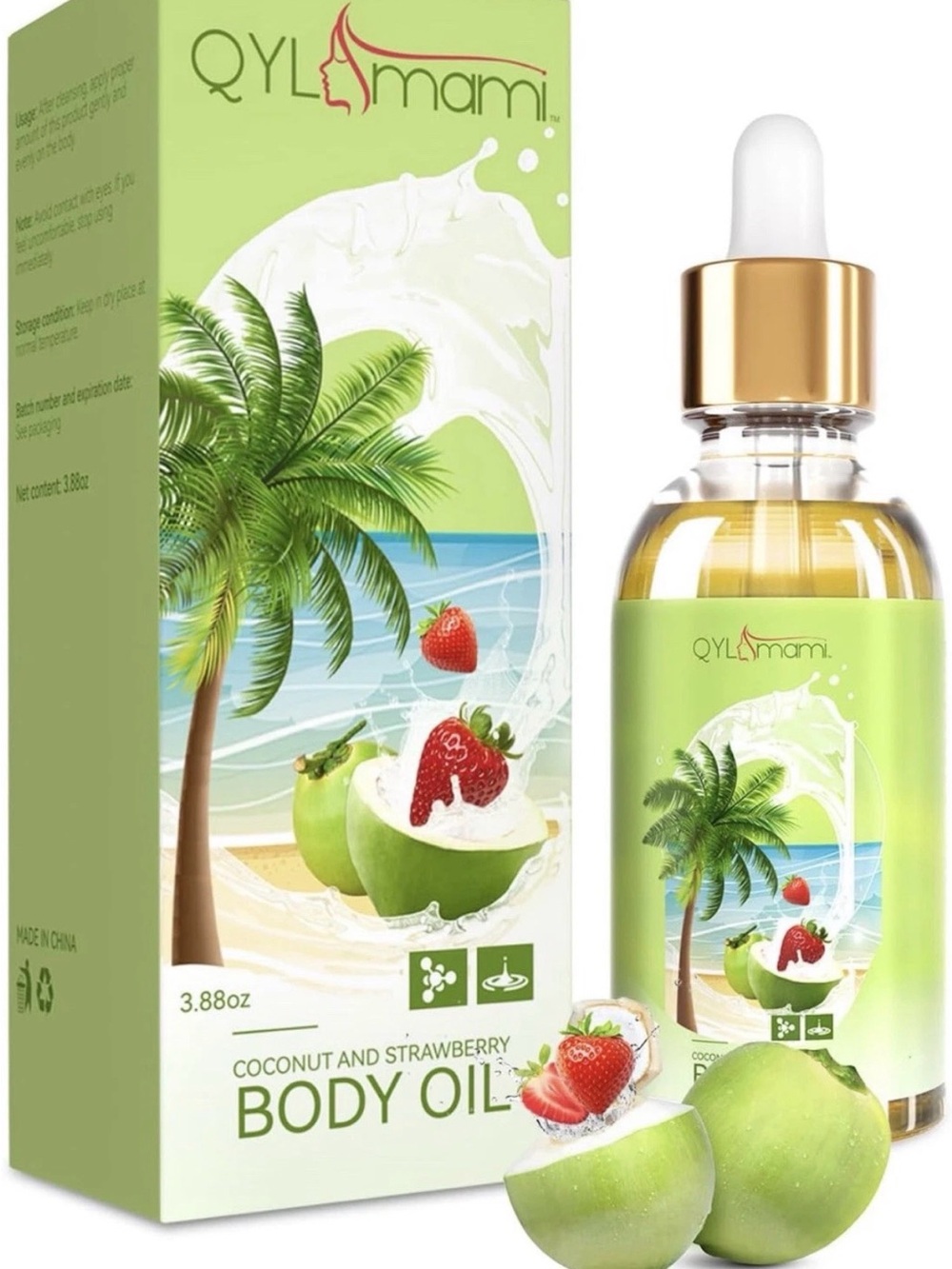Coconut & Strawberry Body Oil — Green